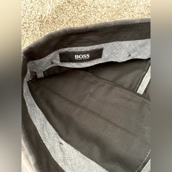 Hugo Boss gray windowpane check Suit Pants - Picture 3 of 6